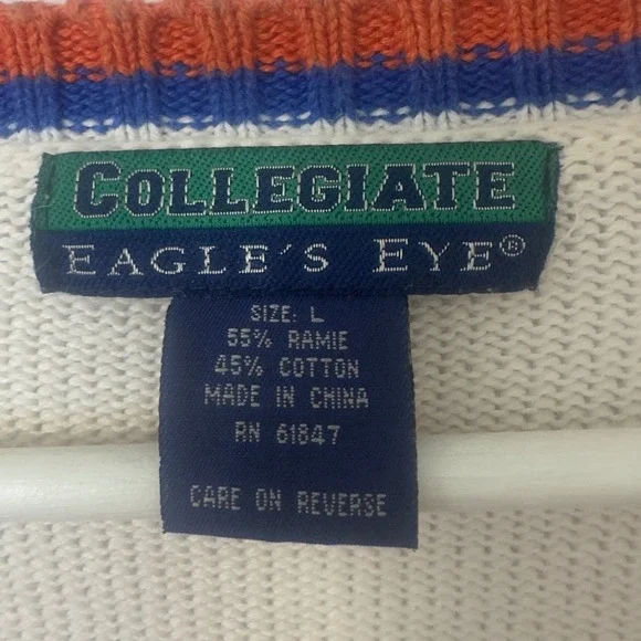 Vintage Florida Gators Mens Cardigan Sweater Orange Blue Football Large Academia